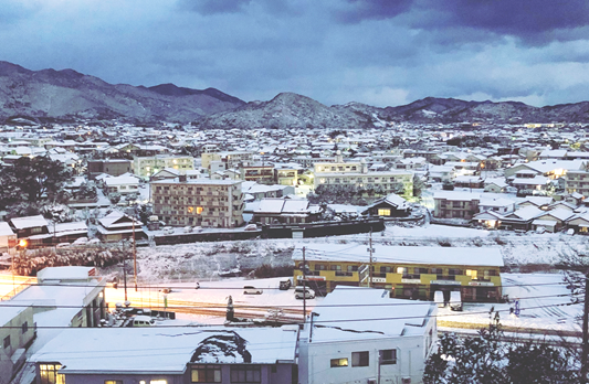 寒波の影響で積雪することも